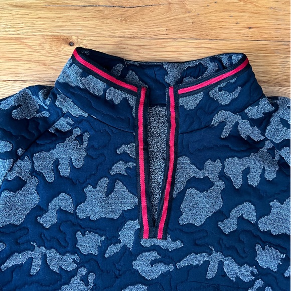 Women’s custom pull over w mandarin collar - denim detail / red accents … - Picture 4 of 7